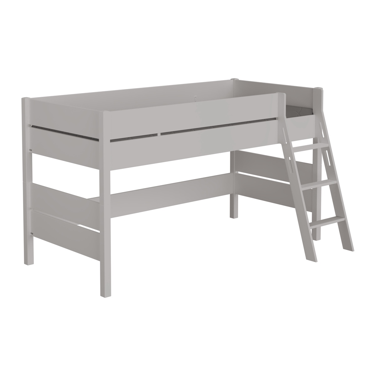 Spielbett 120 mit Leiter mit schrägem Griff, umbaubar 120x200 cm ohne Matratze und ohne Lattenrost TIAGO Paidi Grau Manhattan