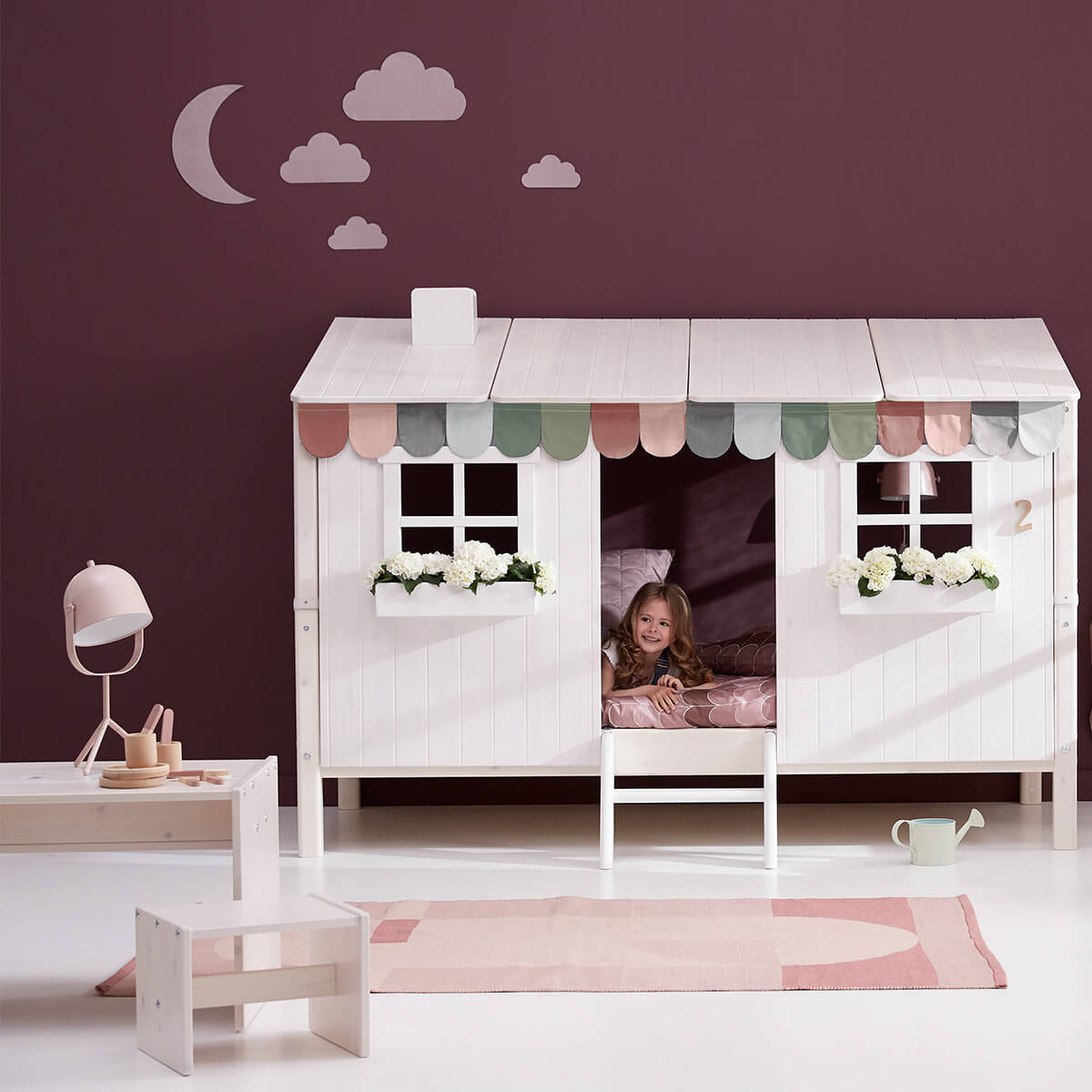 Spielbett Baumhaus 90x200cm 1/2 PLAY HOUSE CLASSIC Flexa weiß