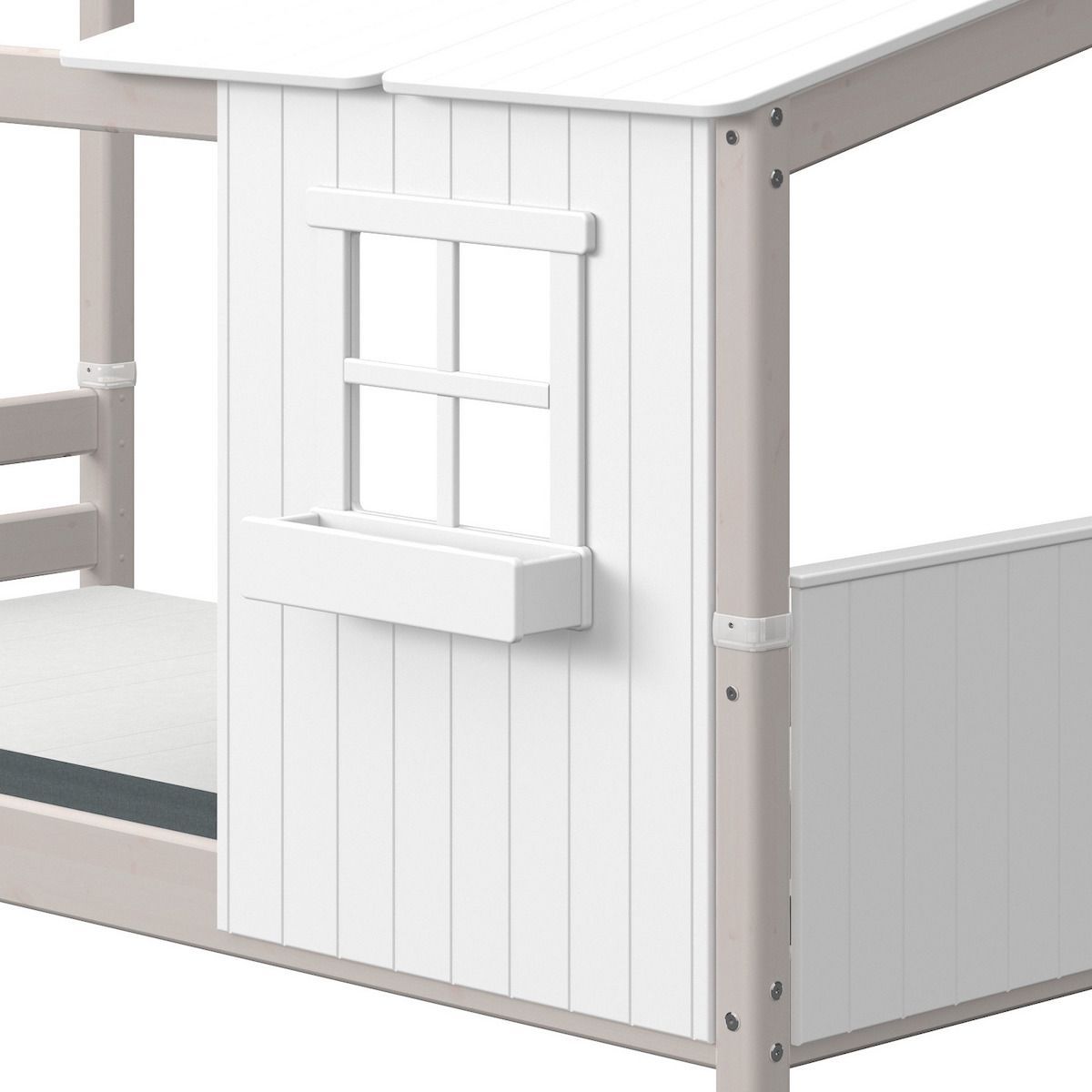 Spielbett Baumhaus 90x200cm PLAY HOUSE CLASSIC Flexa weiß-grau washed