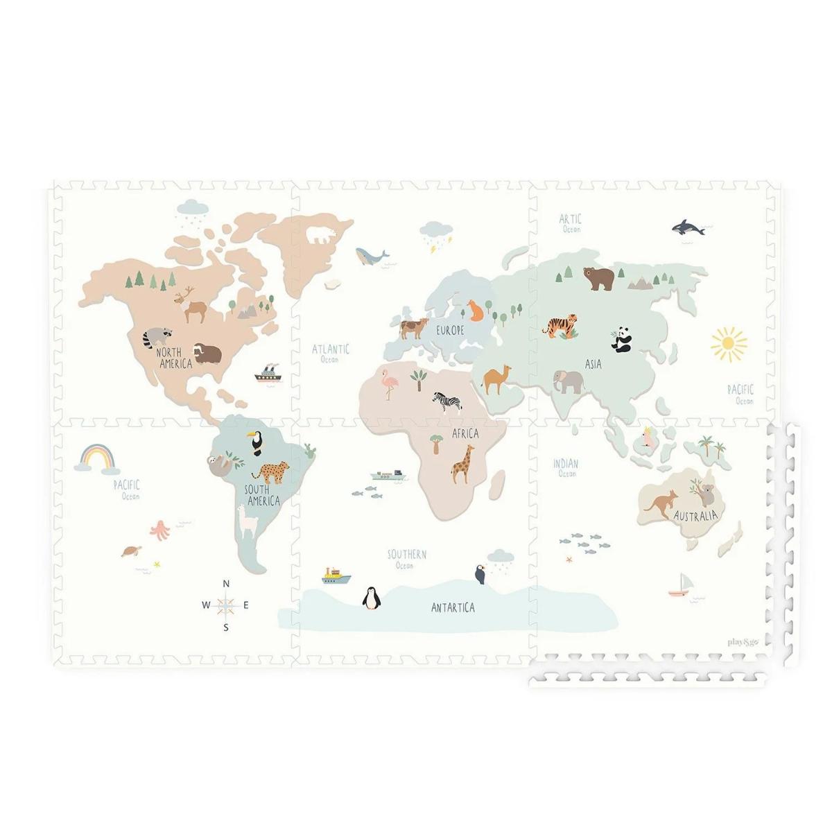 Spielmatte 120x180cm EEVAA WORLDMAP COLOUR Play&go