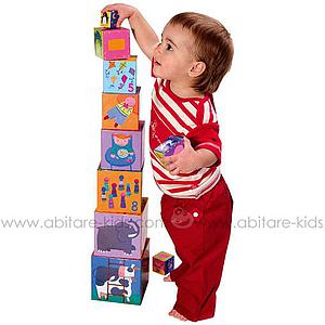 Stapel Spielzeug 10 funny blocks Djeco