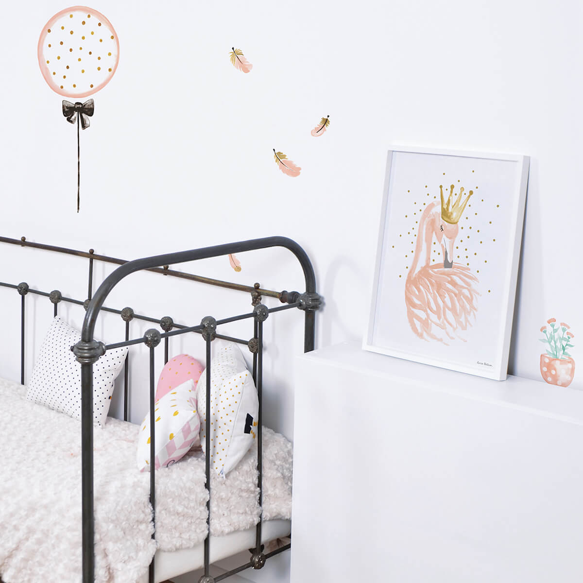 Sticker Specifique - Ballons Roses _ Pois Dores Lilipinso