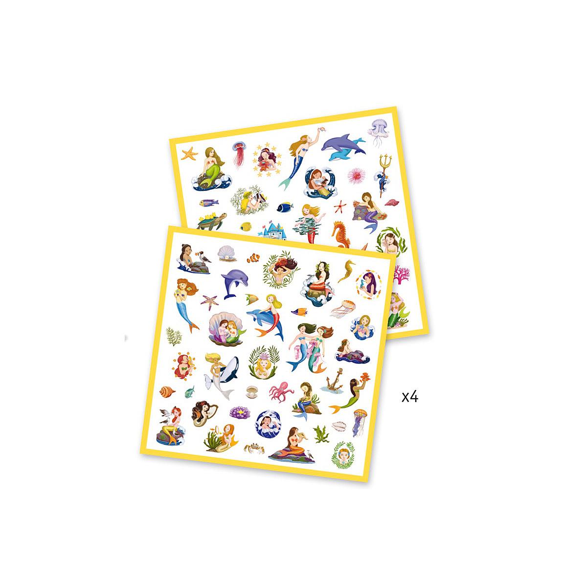Stickerbögen Meerjungfrauen Djeco