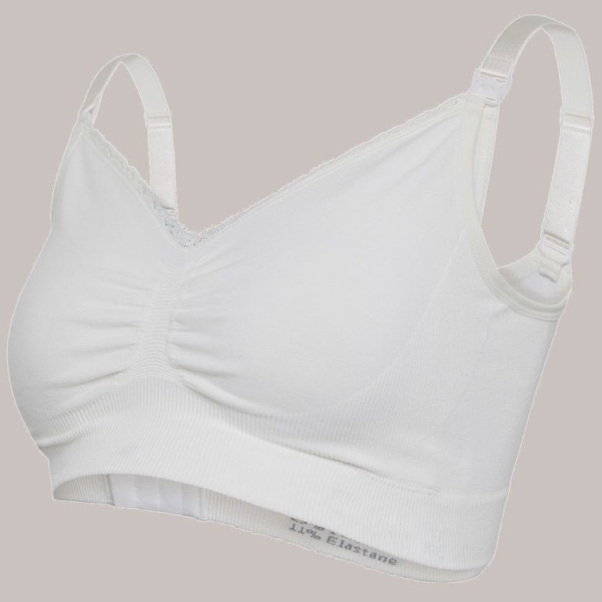 Still-BH ohne Nähte Bio-Baumwolle L Carriwell Naturweiß