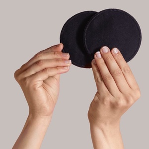 Stilleinlagen Baumwolle Uni Carriwell Schwarz