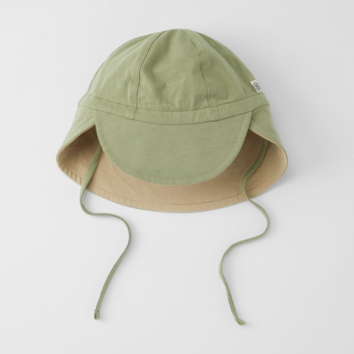 Sun Hat (reversibel) 0-6m Cloby Olive Green Sandy Beach
