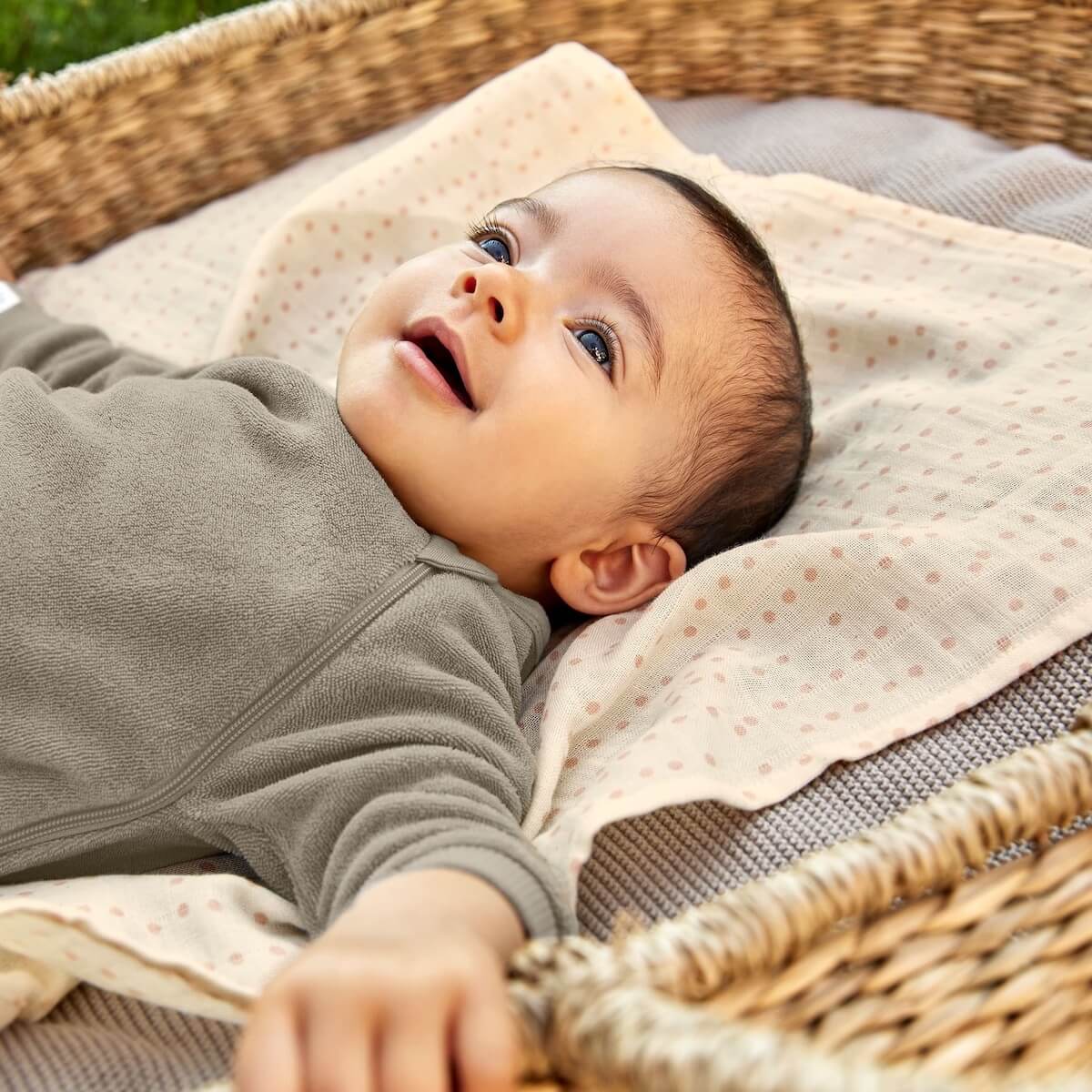 Swaddle & Burp Blanket L 2pcs Laessig rose 80x80cm (organic in conversion)