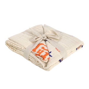 Swaddle & Burp Blanket L 80x80cm 2pcs Laessig Blossom nature (organic in conversion)