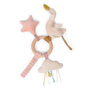 Swan wooden ring rattle La Petite Ecole de Danse Moulin Roty
