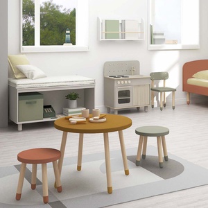 Table DOTS Ø60x47cm  Mustard MDF painted top     Ash legs Flexa