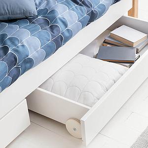 Tagesbett mitwachsend 200x90cm 2 Schubladen NOR Eiche-weiß