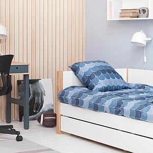 Tagesbett mitwachsend 200x90cm 2 Schubladen NOR Eiche-weiß