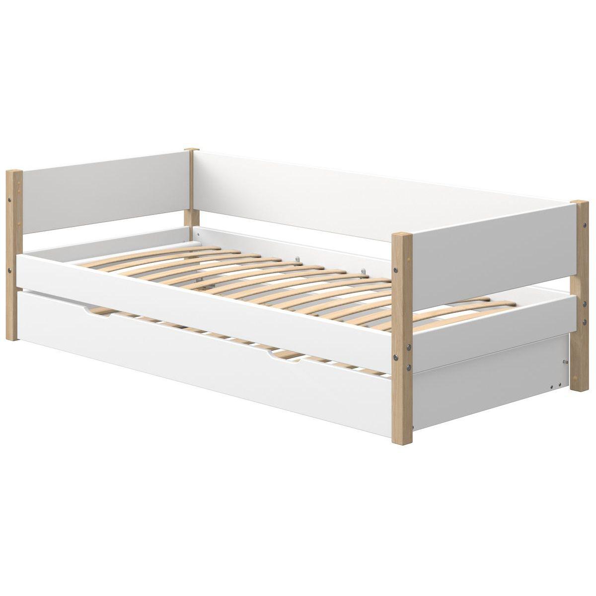 Tagesbett mitwachsend 200x90cm Ausziehbett NOR Eiche-weiß
