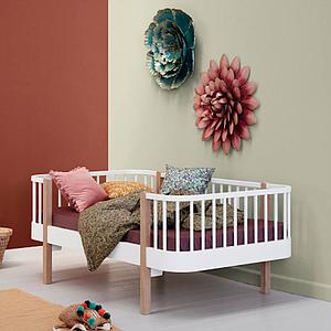 Tagesbett mitwachsend 90x160cm WOOD ORIGINAL Oliver Furniture weiß-Eiche