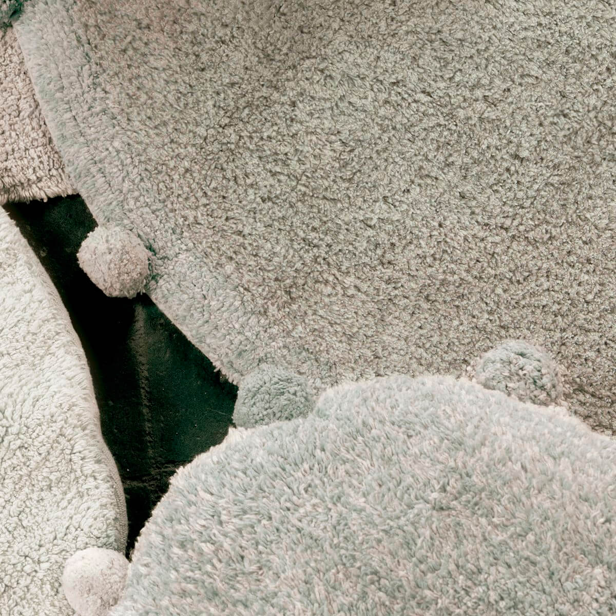 Teppich rund 120cm BUBBLY Lorena Canals Olive-Natural