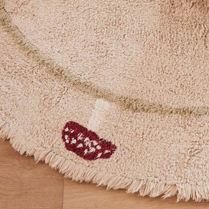 Teppich rund Ø140cm HÜHNE Lorena Canals Natural Olive Honey Ivory Burgundy Toffee