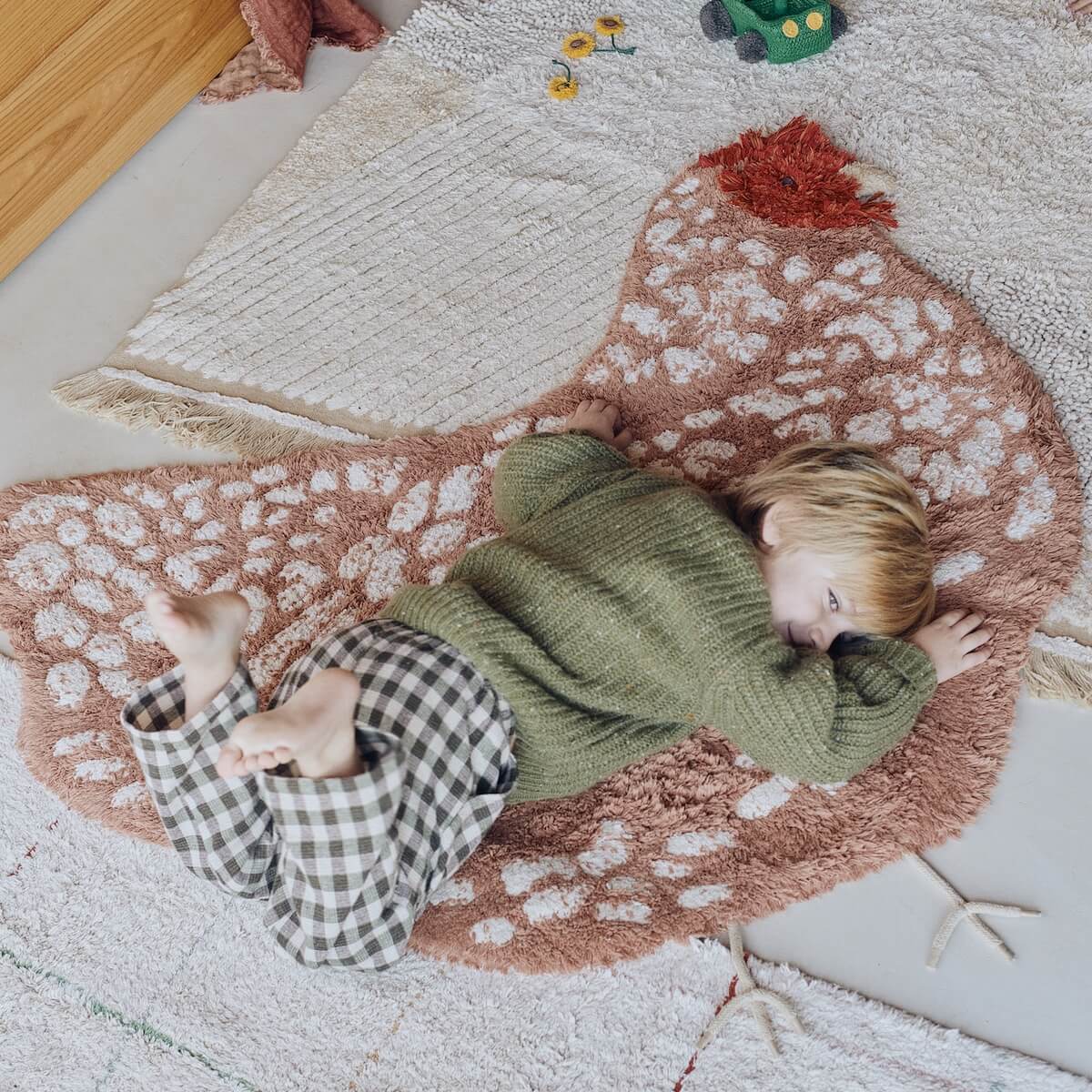 Teppich waschbar Huhn 110x100cm Lorena Canals