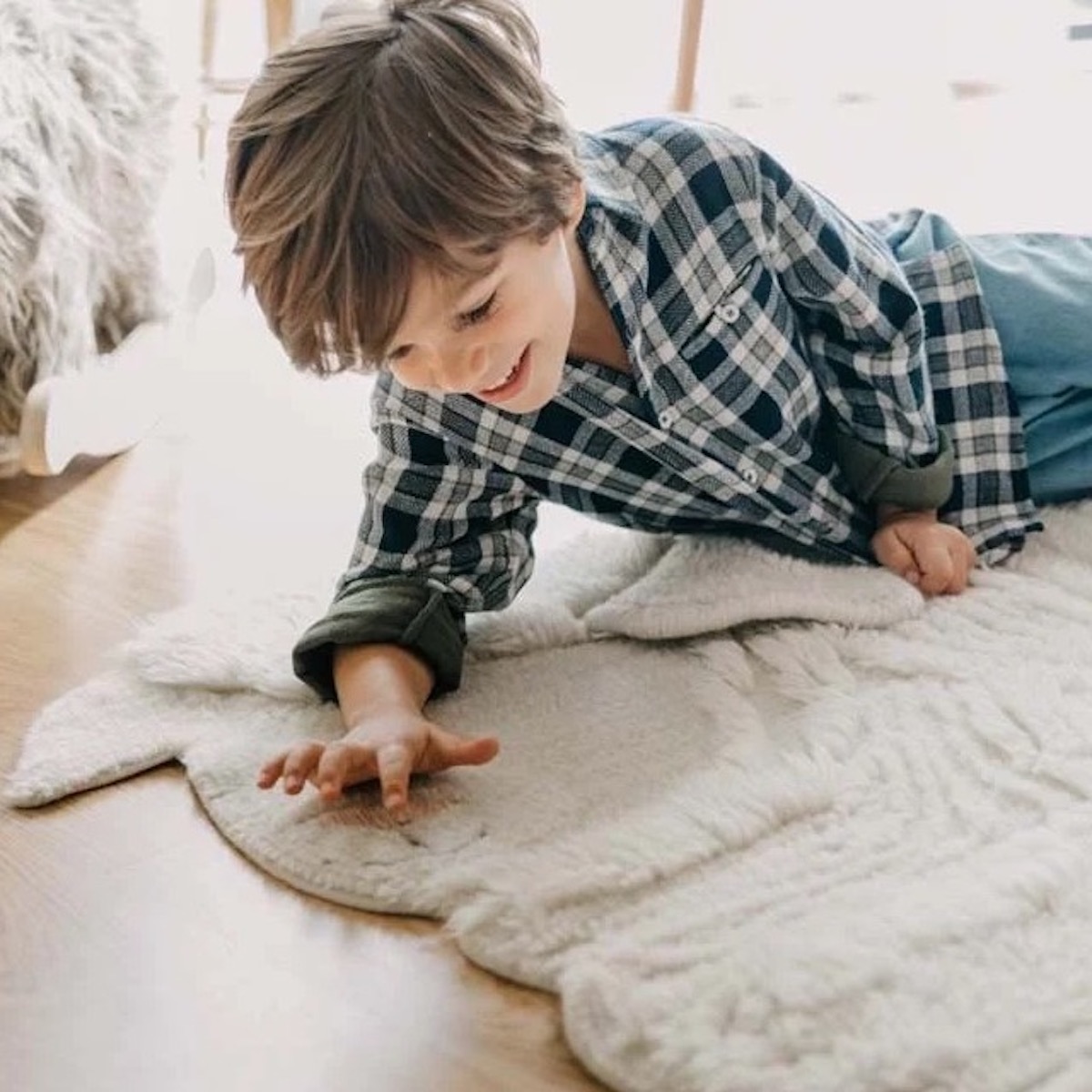 Teppich Wolle 120 x 170cm Pink Nose Sheep Lorena Canals