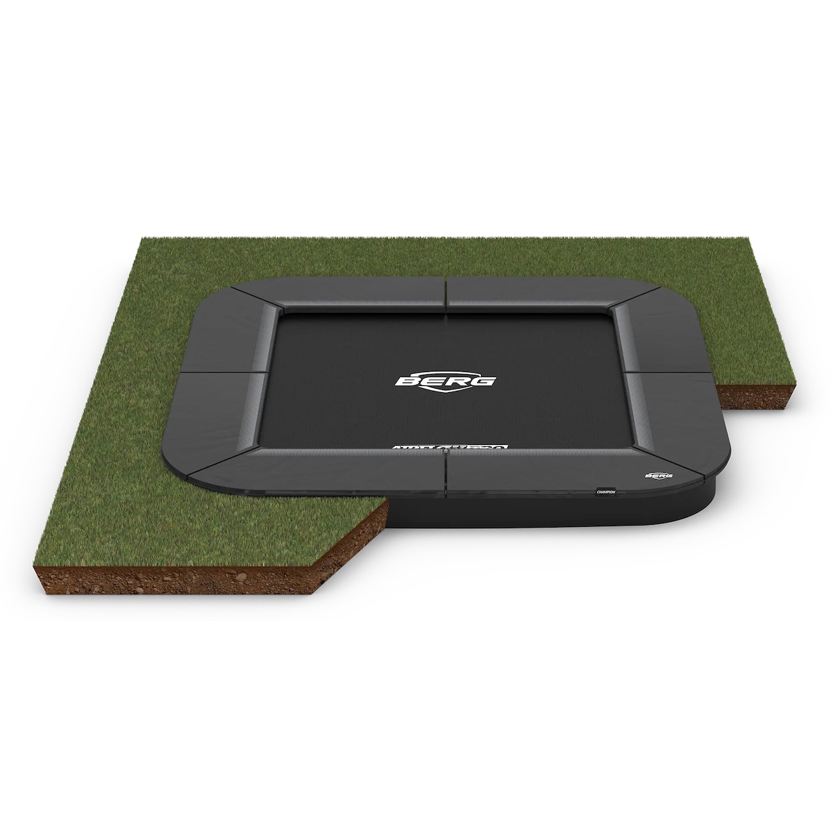 Trampolin 200cm FlatGround SPORTS ULTIM CHAMPION Berg grey