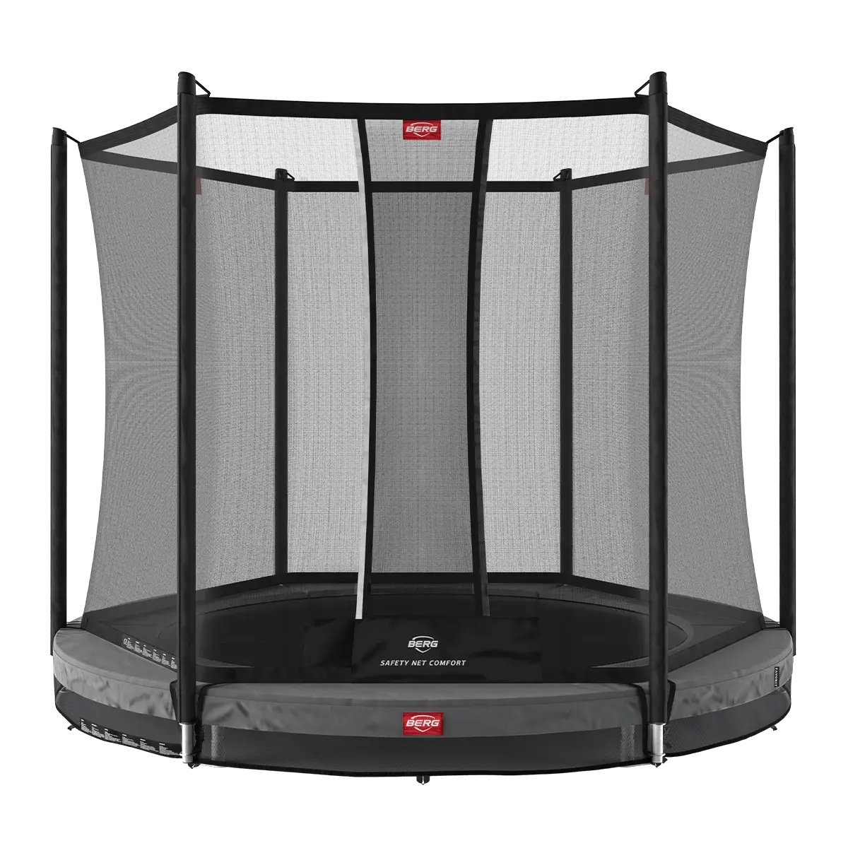 Trampolin 200cm InGround FAVORIT + Safety Net Comfort Berg grey