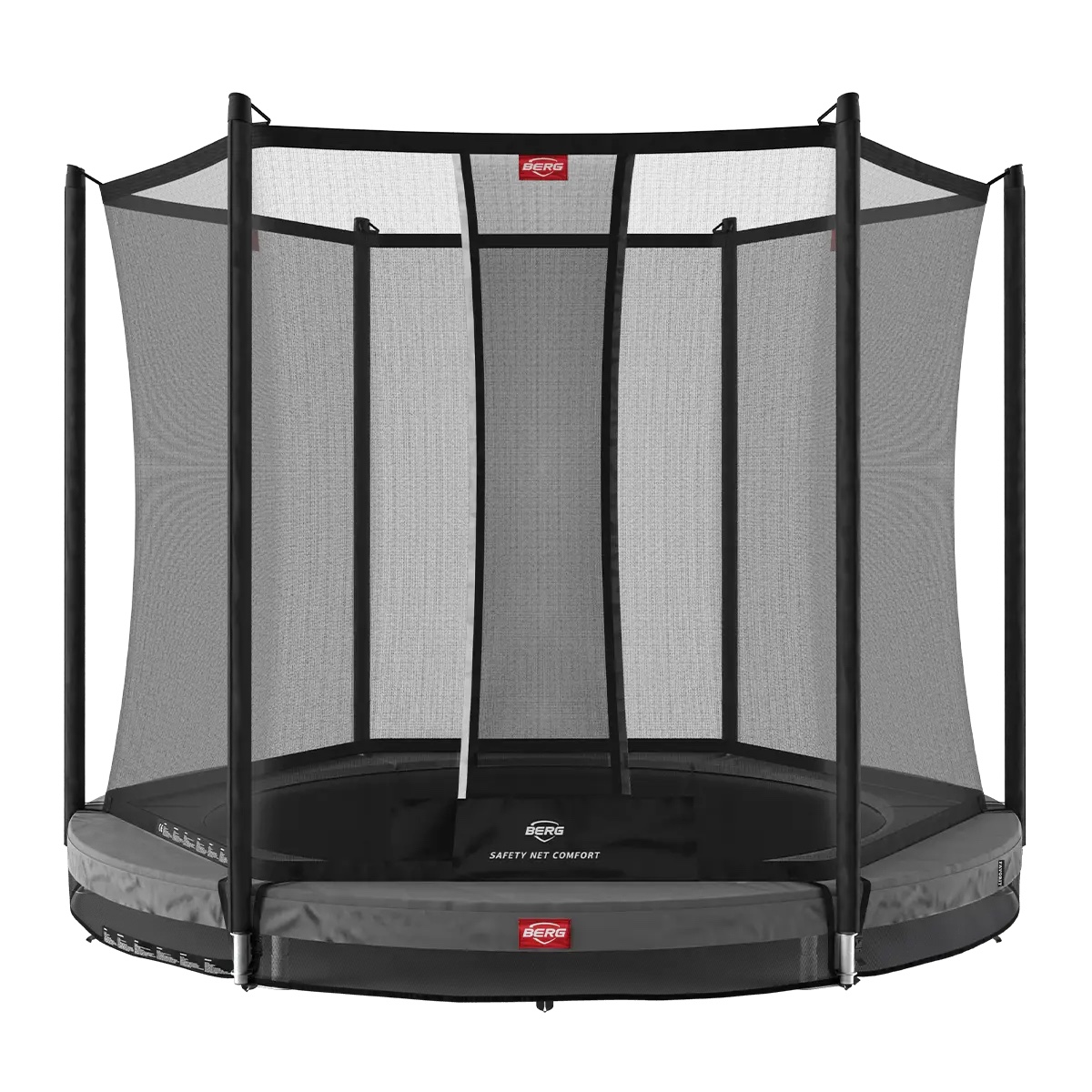 Trampolin 270cm InGround FAVORIT + Safety Net Comfort Berg grey