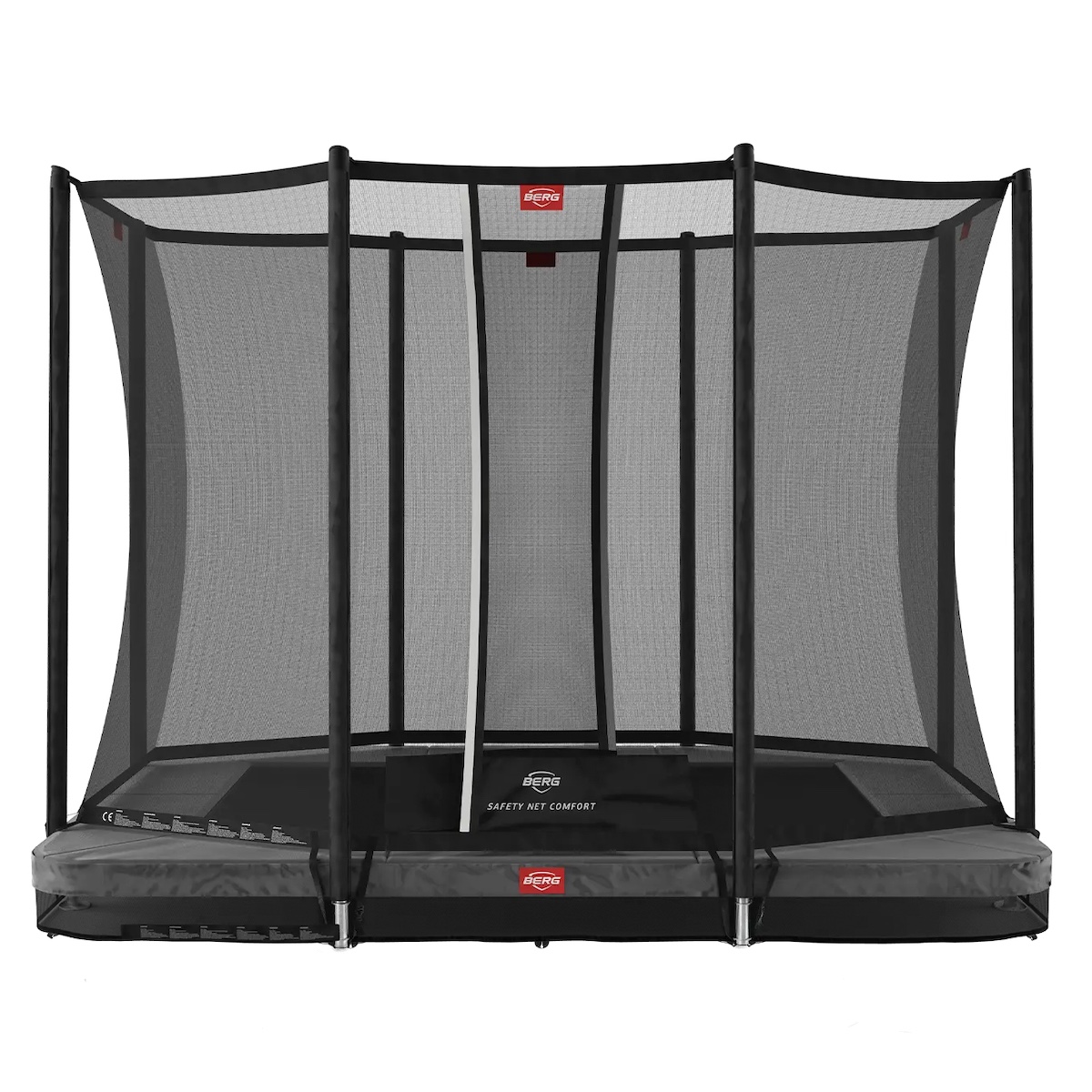 Trampolin 280cm In Ground ULTIM FAVORIT + Safety Net Comfort Berg grey