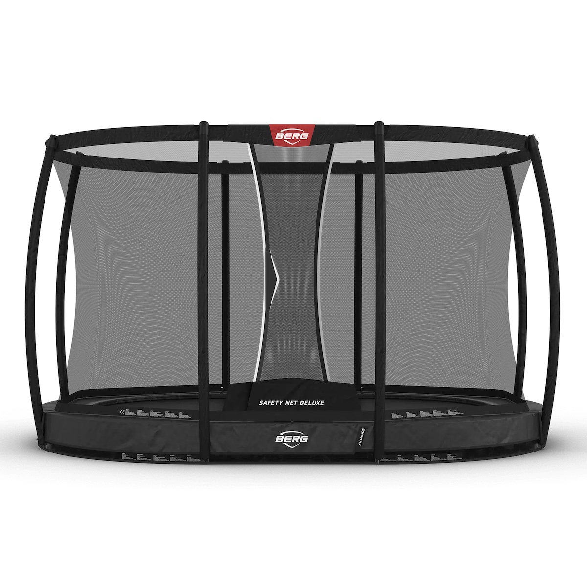 Trampolin 350cm InGround GRAND CHAMPION + Safety Net Deluxe Berg grey