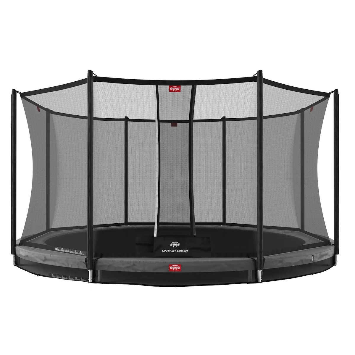 Trampolin 430cm InGround FAVORIT + Safety Net Comfort Berg grey