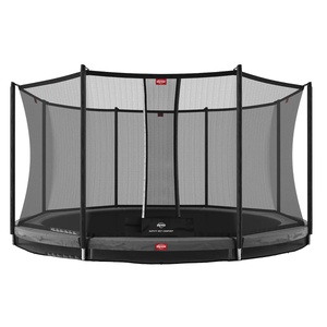 Trampolin 430cm InGround FAVORIT + Safety Net Comfort Berg grey