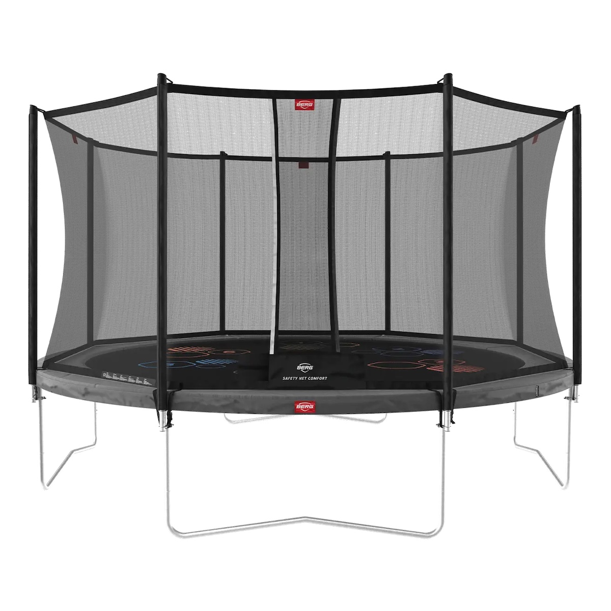 Trampolin 430cm Regular FAVORIT + Safety Net Comfort Berg grey levels