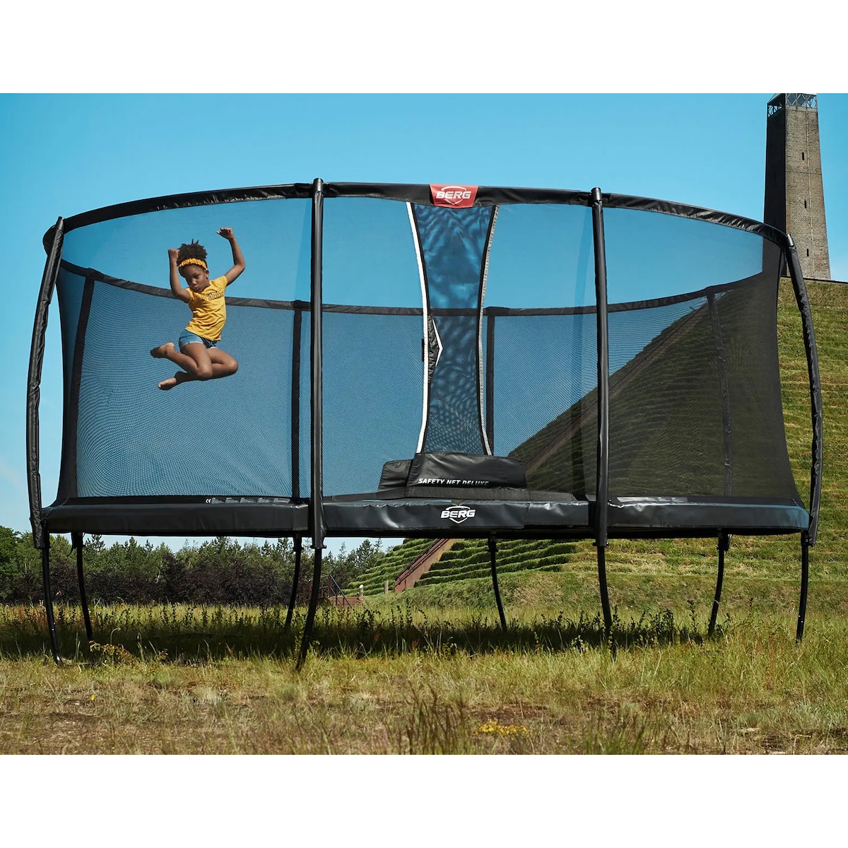 Trampolin 470cm GRAND CHAMPION Regular Berg grey + Safety net deluxe