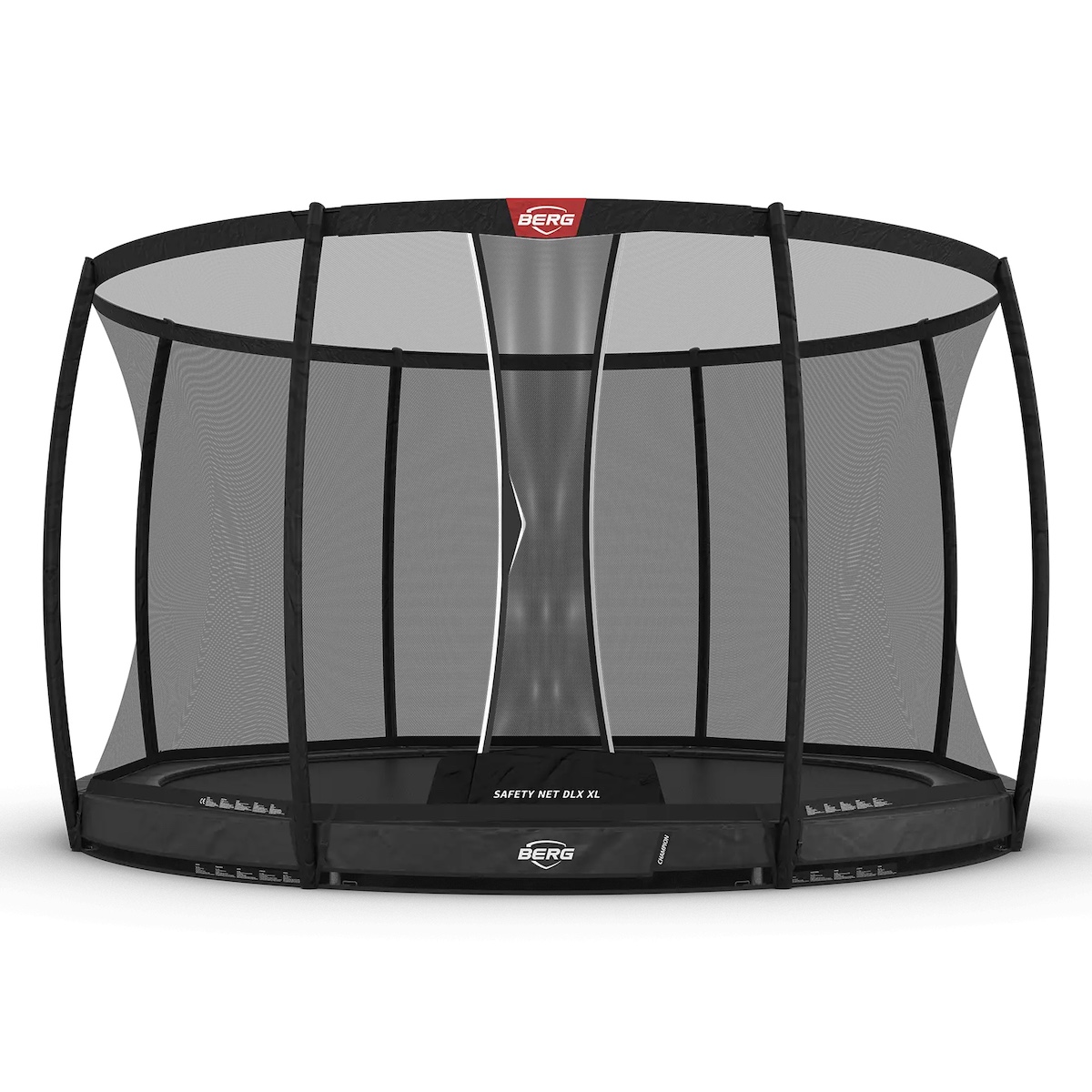 Trampolin InGround 430cm CHAMPION + Safety Net Deluxe XL Berg grey