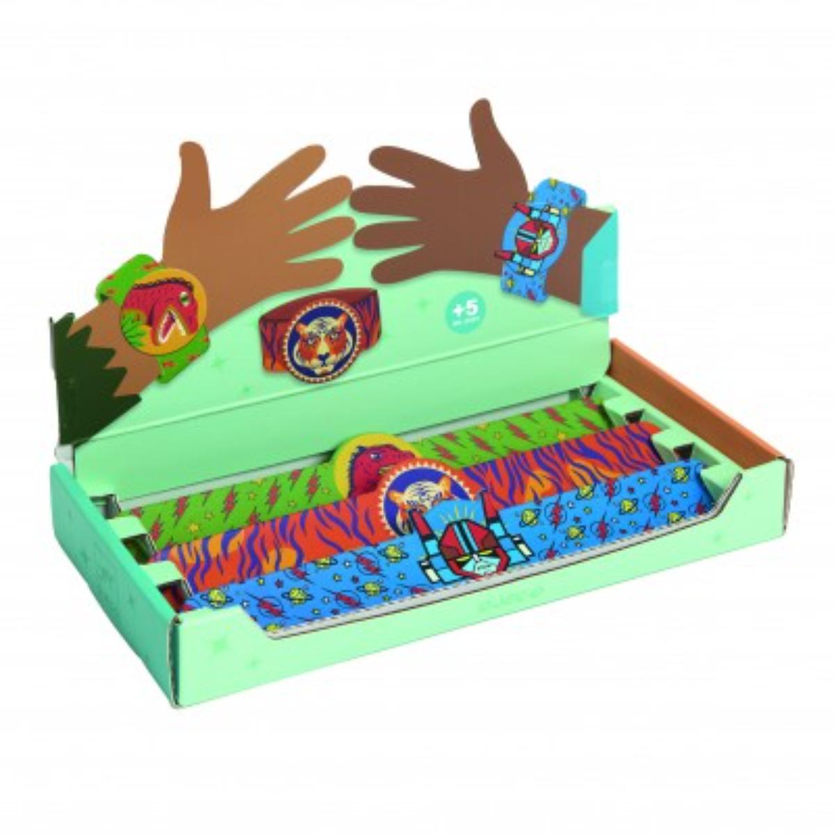 Tresors Bracelets enrouleur Dino, Tigre, Superhéros Djeco