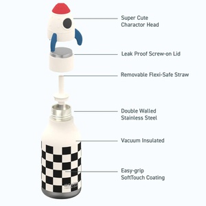 Trinkflasche Kinder 460ml ROCKET CHECKER Bestie by Asobu