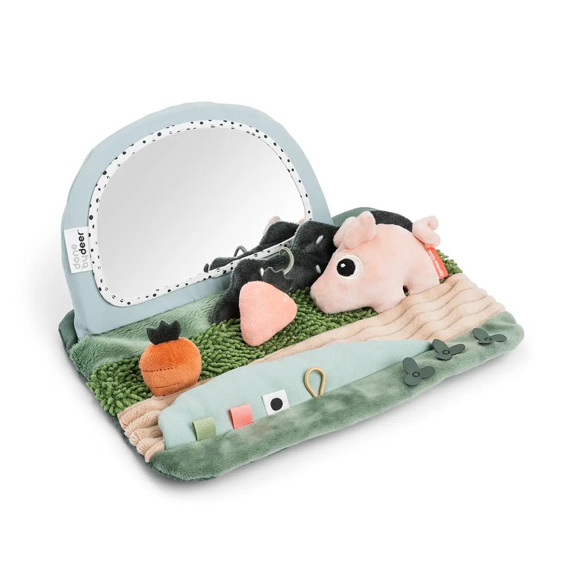 Tummy time sensory mirror Tiny farm Done by deer Colour mix
