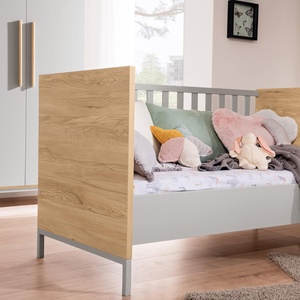 Umbauseiten (2 Stück) kieselgrau für den Umbau eines Babybetts in ein Kindersofa Hochbett oder Juniorbett BENNE Paidi Manhattan-Grau