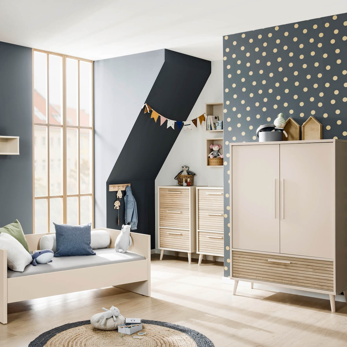 Umbauseiten (2St.) für die Umwandlung eines Babybetts in ein Kindersofa Hochbett oder Junior Kaschmir Beige EEFJE Paidi Beige cashmere