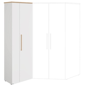 Verstellbares Element 2T, 2 Ports, 4 Böden, kann an der schmalen oder breiten Seite des Eckschranks befestigt werden oder frei montiert werden OSCAR Paidi Eiche Nebraska / weiß