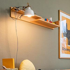 Wandbord 15x93x17cm 2-geteilt DESTYLE de Breuyn Buchenfurnierte Spanplatte natur geölt