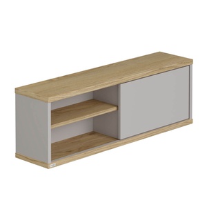 Wandregal 1 Schiebetür, 1 Mittelwand, 1 Regal (kann links oder rechts montiert werden) BENNE Paidi Eiche Montana Schiefergrau