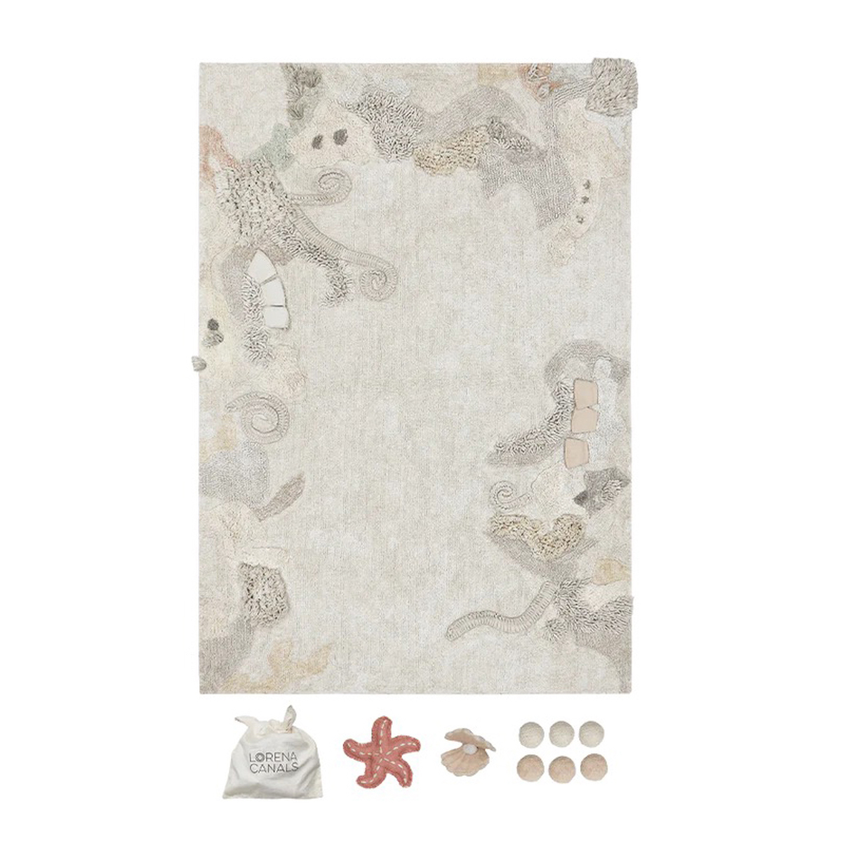 Waschbare Spieluhr Seabed 140x200cm Lorena canals