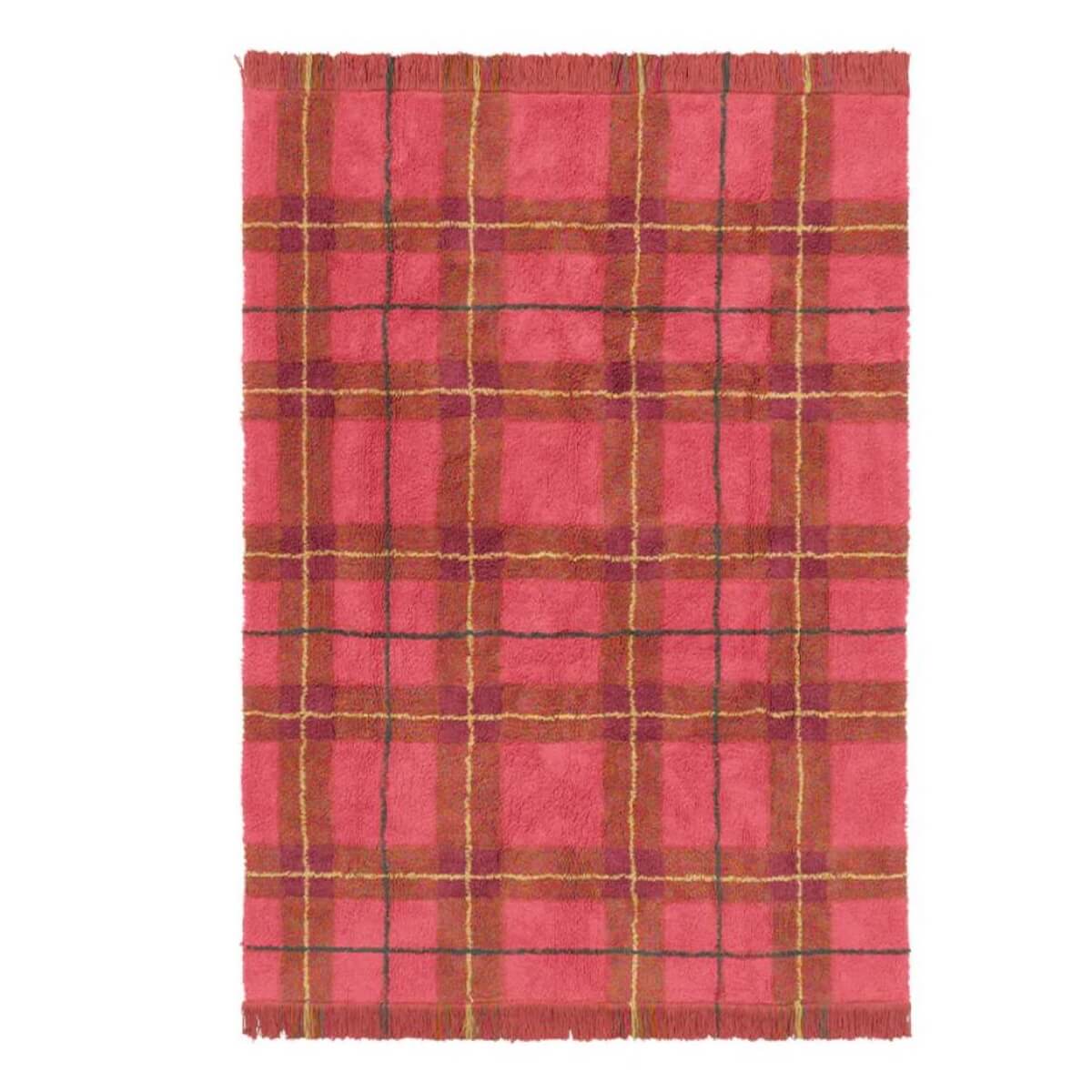 Waschbarer Teppich 140x190cm TARTAN Vintage Lorena Canals red