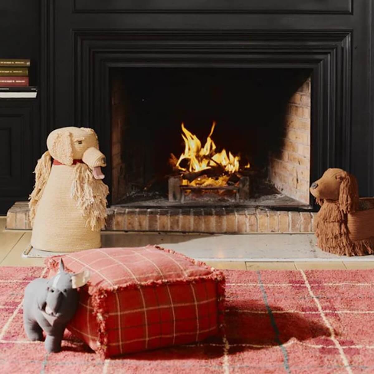 Waschbarer Teppich 140x190cm TARTAN Vintage Lorena Canals red