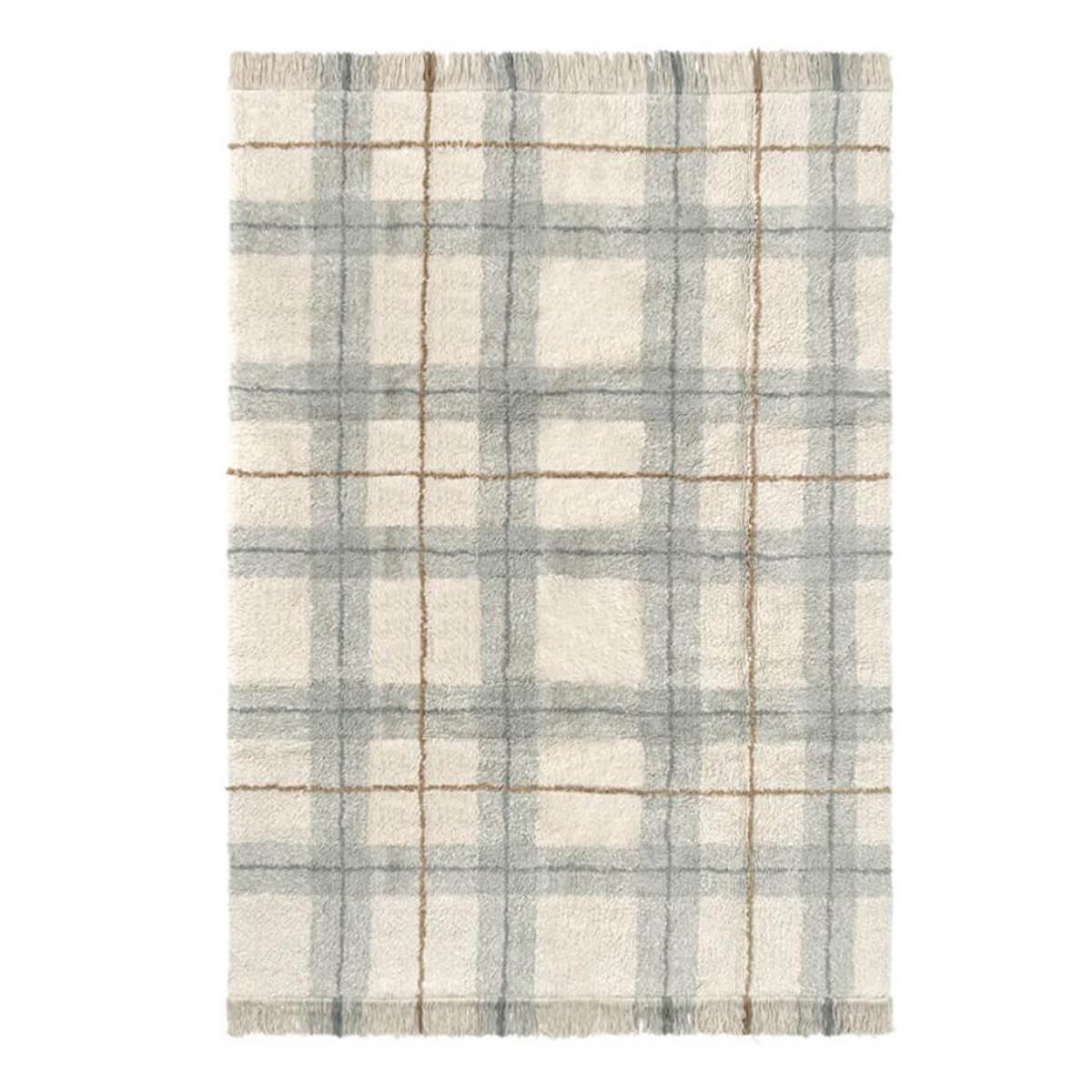 Waschbarer Teppich 140x190cm TARTAN Wouf wouf Lorena Canals blue sage