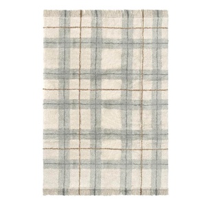 Waschbarer Teppich 140x190cm TARTAN Wouf wouf Lorena Canals blue sage