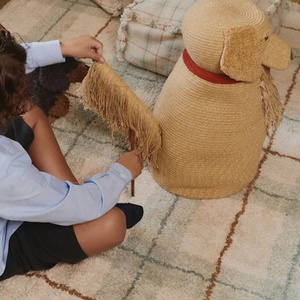 Waschbarer Teppich 140x190cm TARTAN Wouf wouf Lorena Canals blue sage