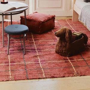 Waschbarer Teppich 90x120cm TARTAN Vintage Wouf wouf Lorena Canals red