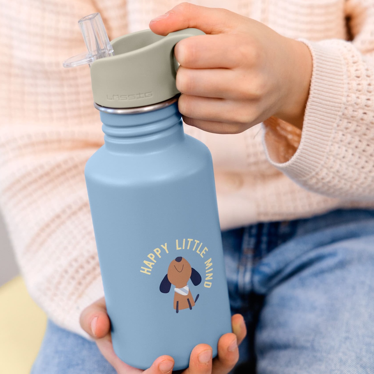 Wasserflasche PATTERN PARTY Laessig blau grün