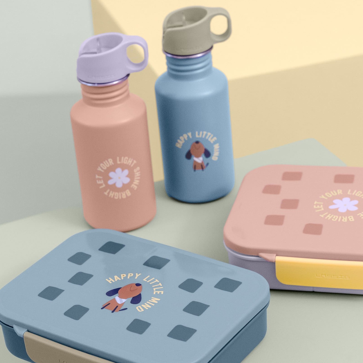 Wasserflasche PATTERN PARTY Laessig rosa lila