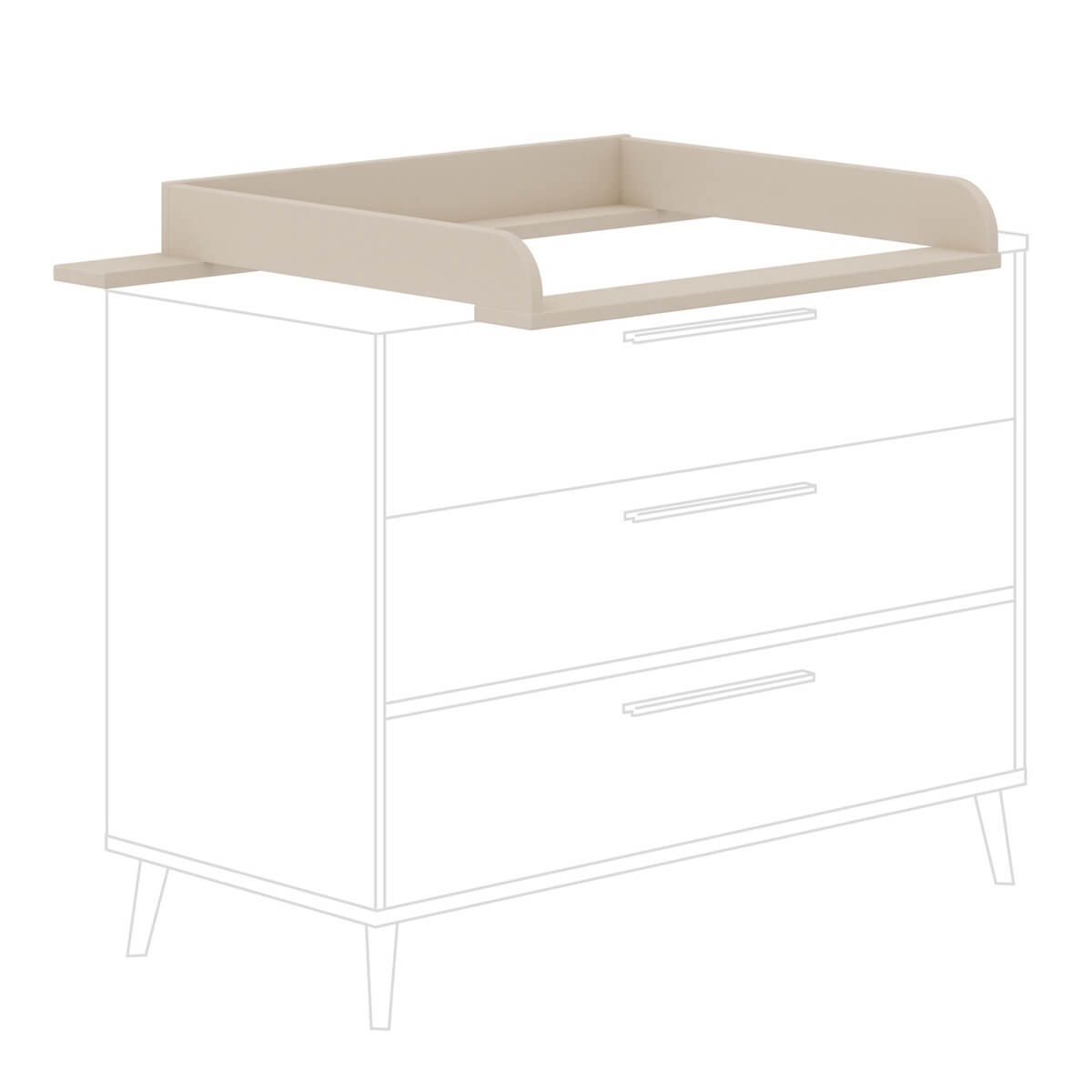 Wechselansatz breit, für Kommode 173 511 _ , Kaschmirbeige EEFJE Paidi Beige cashmere